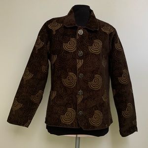 Brown Tan Chenille Tapestry Reversable Jacket